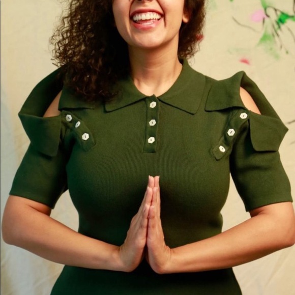 Fashion Brand Company (FBC) by Penelope Gazin 3 Collar Cropped Polo - Picture 2 of 6